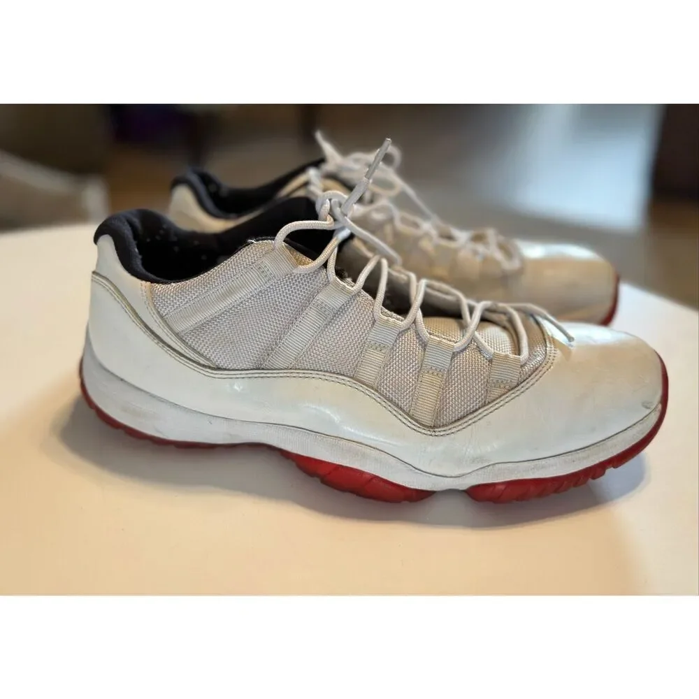 Air Jordan 11 Retro Low Sneakers GS White Varsity Red Streetwear Men's Size 10